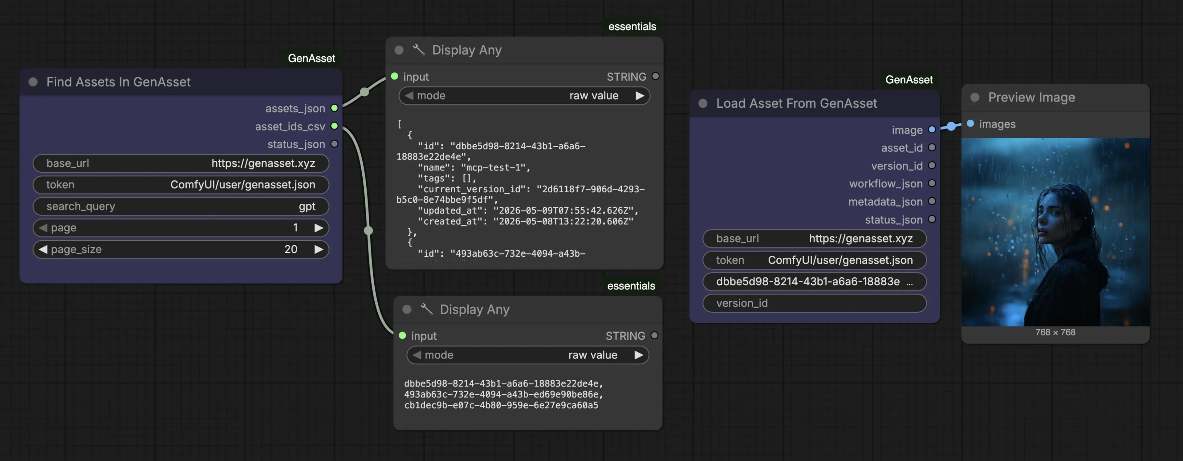Find Assets in GenAsset and Load From GenAsset workflow