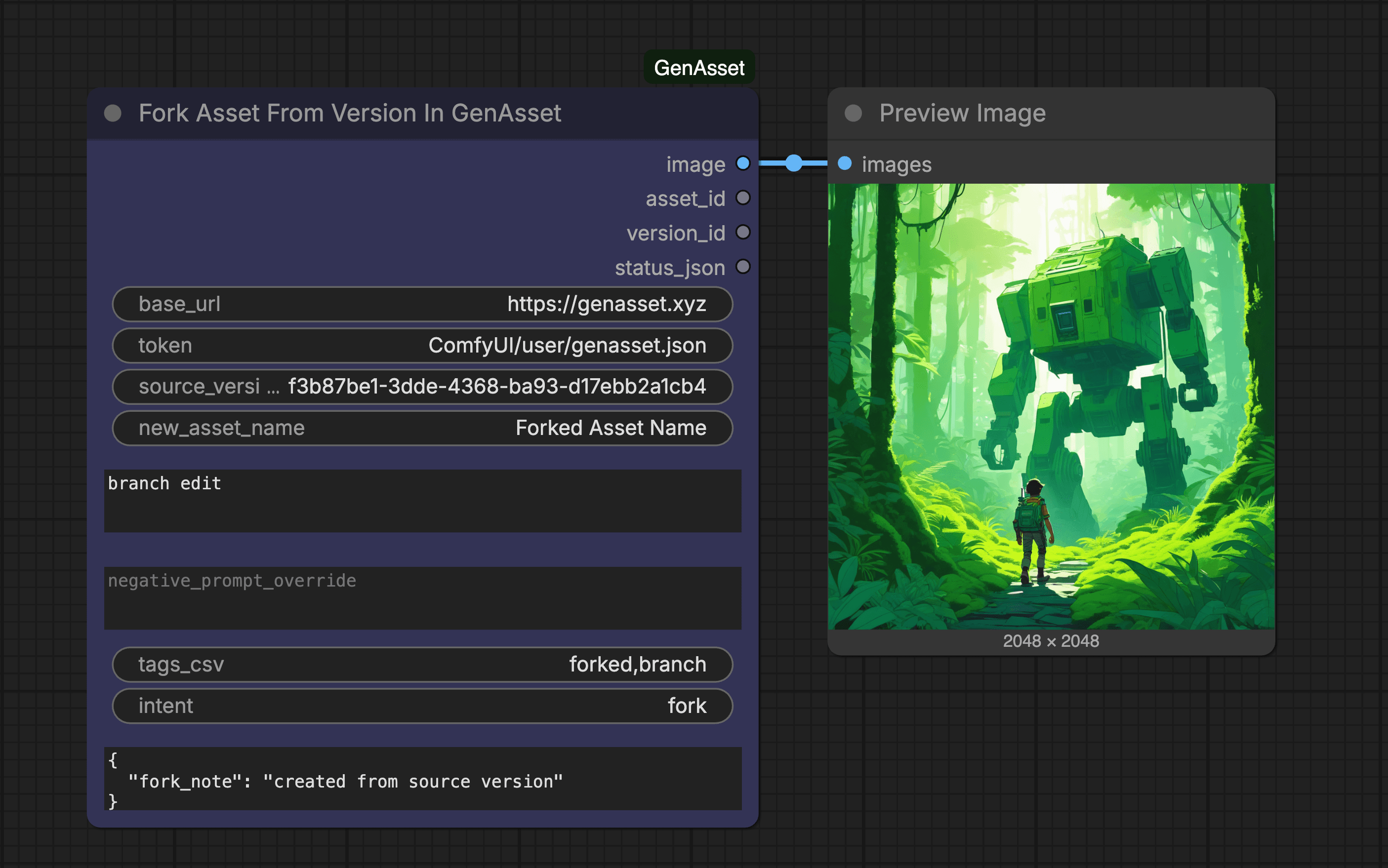Branch Version workflow screenshot
