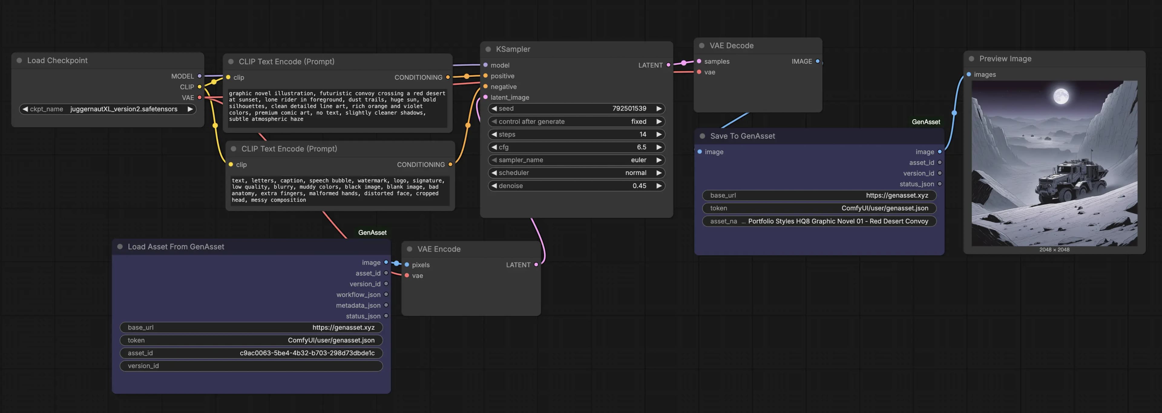 Load From GenAsset and Save To GenAsset workflow