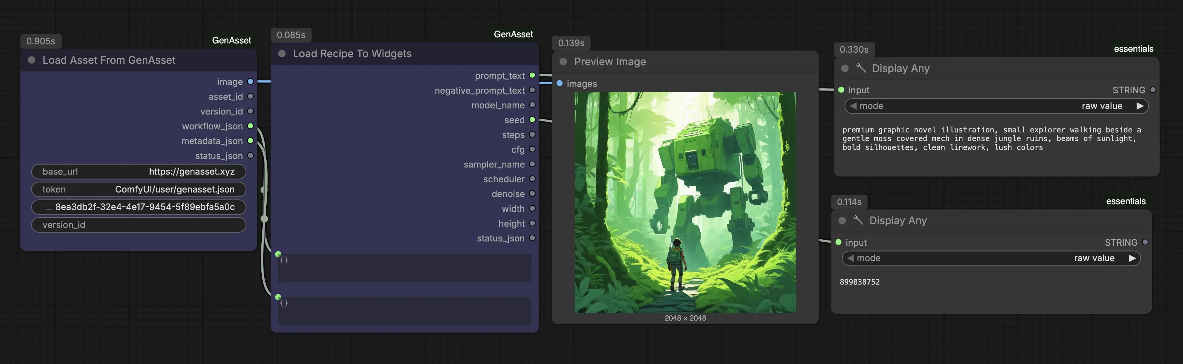 Load Recipe To Widgets workflow