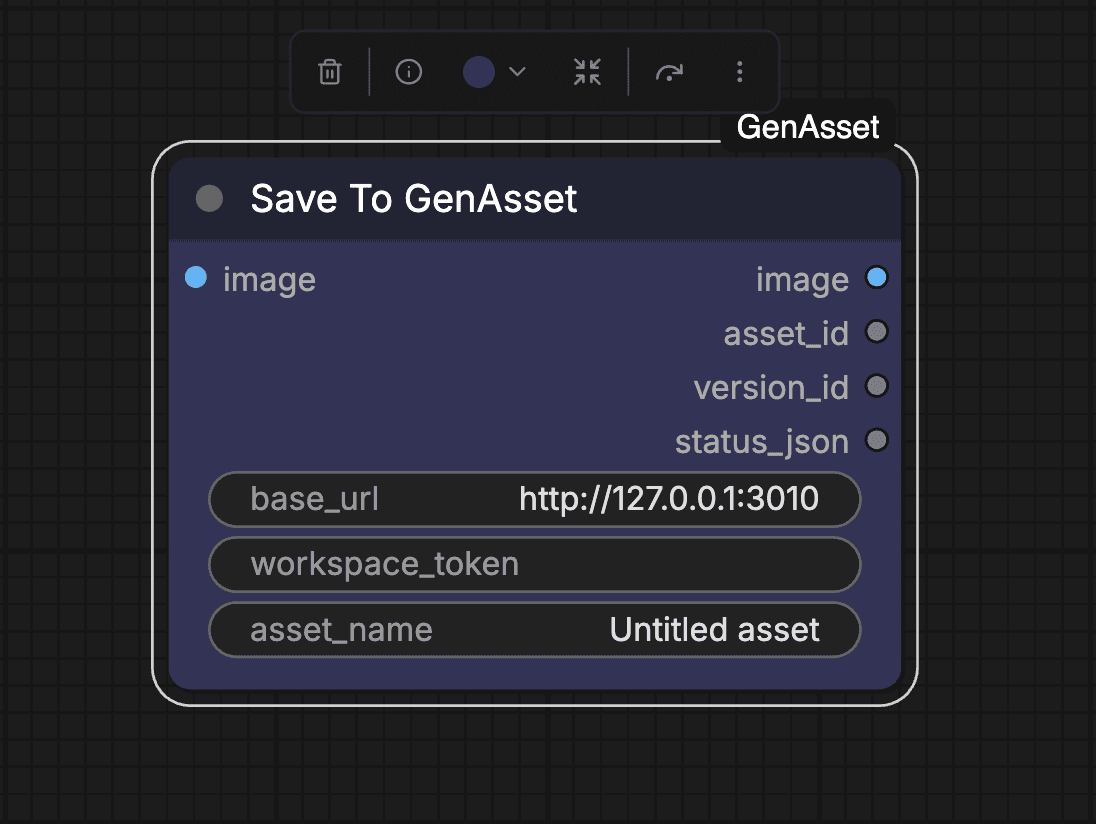 Real Save To GenAsset ComfyUI node screenshot
