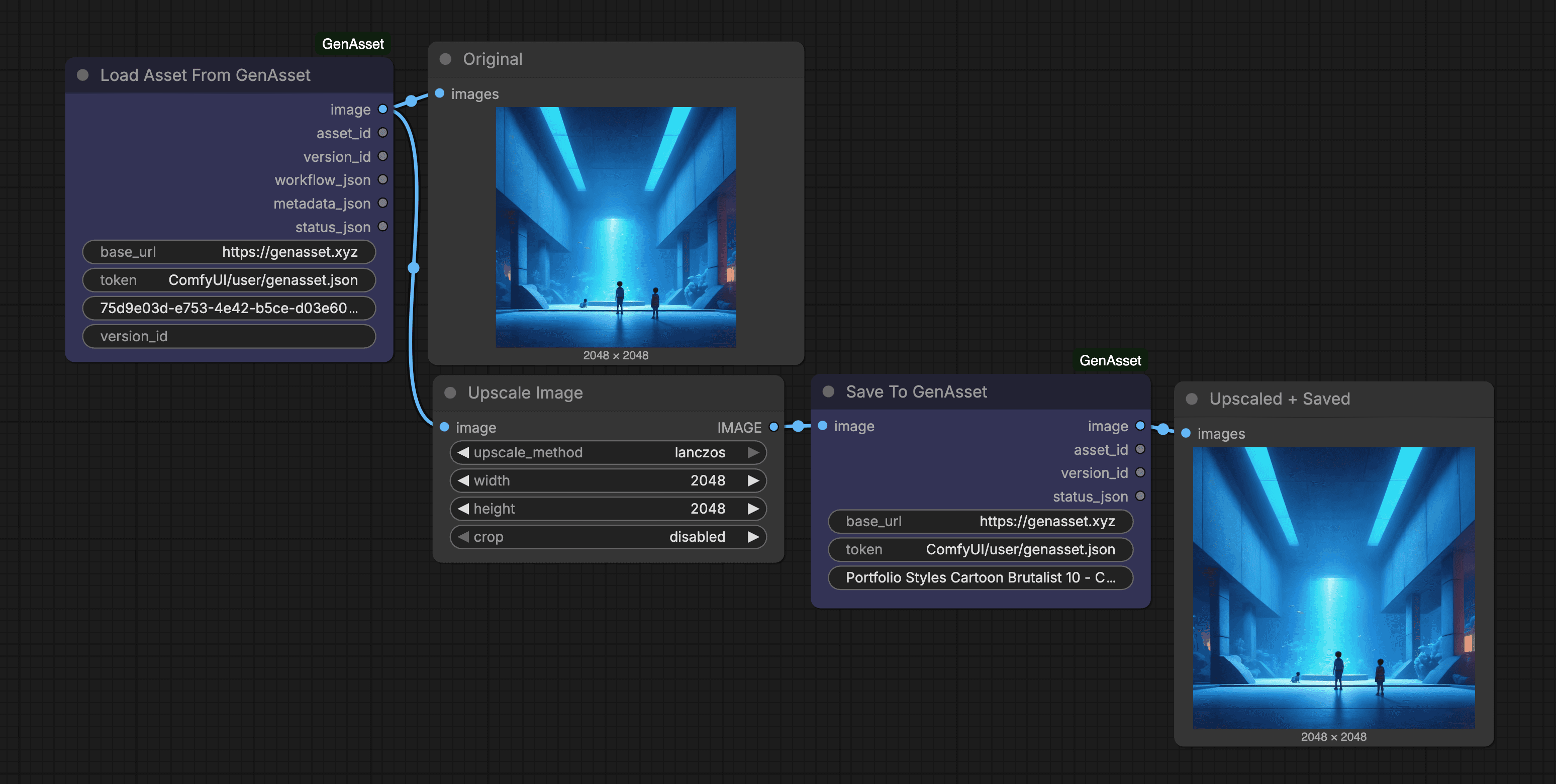 Load Upscale Save workflow screenshot