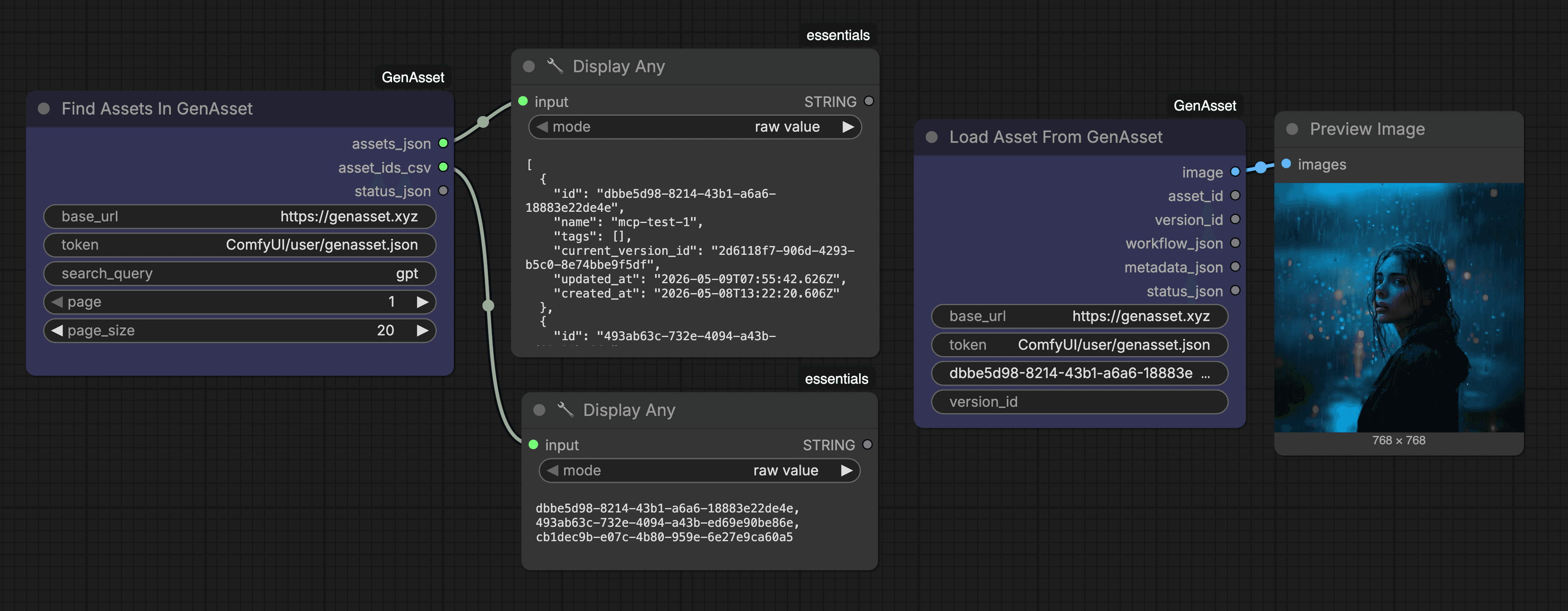 Find Assets workflow screenshot
